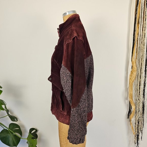 90's Vintage NYG New York Girl Burgundy Suede Jacket - Picture 7 of 13